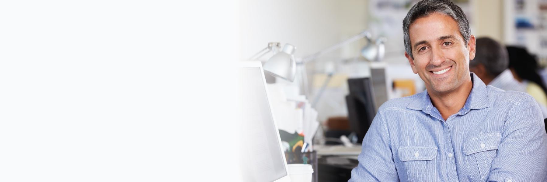 Patient Smiling at Champaign Dentist Office 