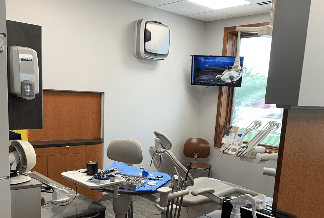 Chair  Treatment room at family dentist office in Champaign, IL